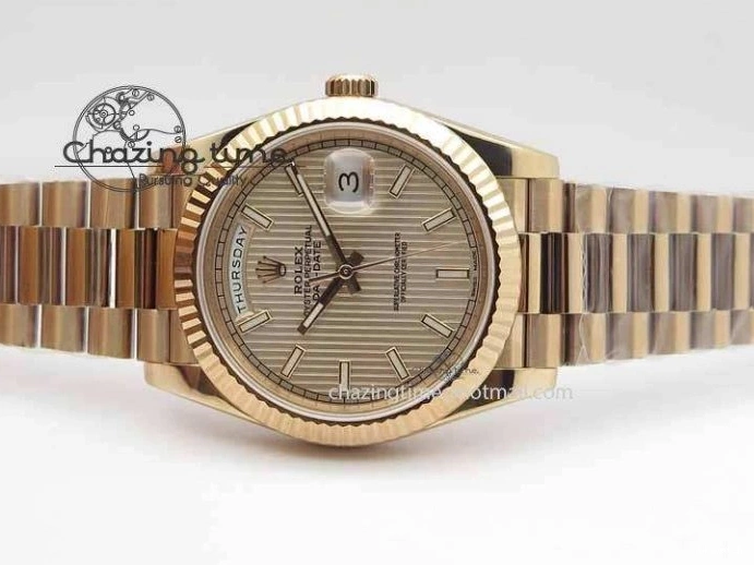 RG Edition On Best A3255 RG President Noob 228239 40mm 1:1 RG Bracelet Day-Date Dial 0409